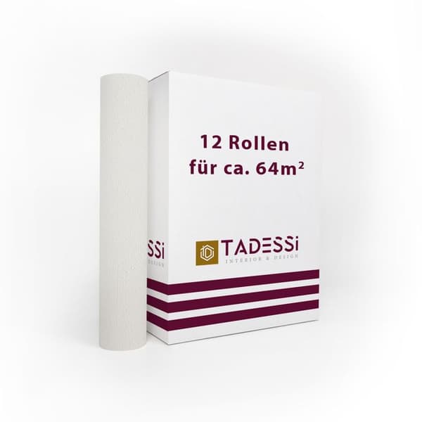 TADESSI Målarduk Non-woven Vit Lätt struktur Enfärgat Att måla 1 kartong 12 rullar TA-01-03918