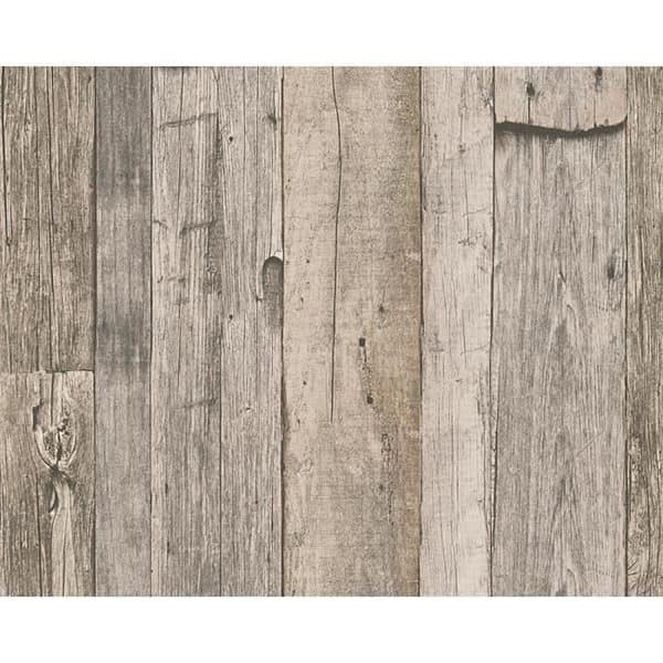 Imiterad tapet "Nailed Boards" - Naturlig - 10 x 0,53 m