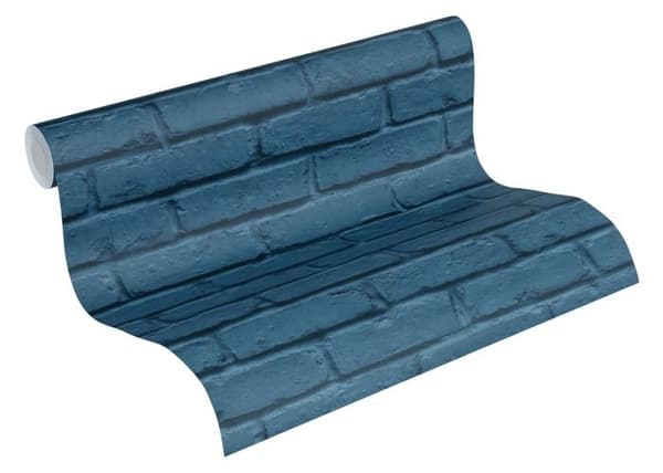 A.S. Creation 358561 non-woven tapet sten tegel blå