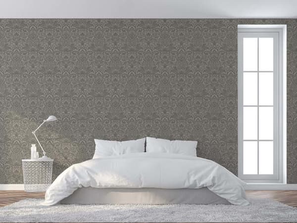 Barocktapet Alessia M1-No.40 Non-vävd tapet Silver Grå Kristall