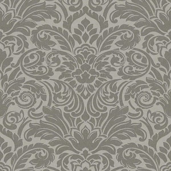 Barocktapet Alessia M1-No.40 Non-vävd tapet Silver Grå Kristall