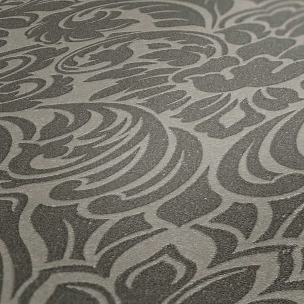 Barocktapet Alessia M1-No.40 Non-vävd tapet Silver Grå Kristall
