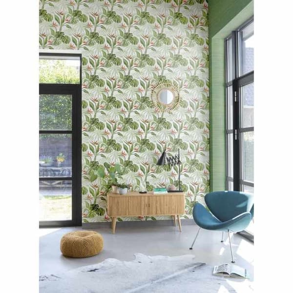 Rasch Mandalay 528862 non-woven tapet ensfärgad 0.53 m x 10.05 m grön