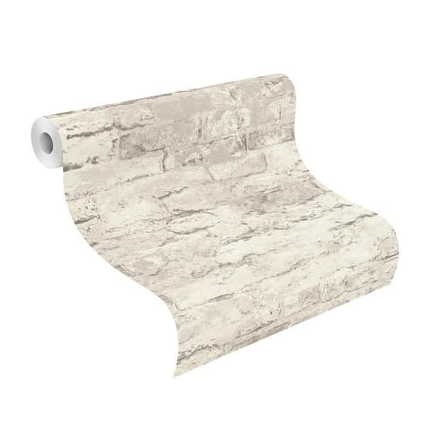 Rasch Andy Vägg 649406 non-woven tapet sten tegel 53cm x 1005cm grå
