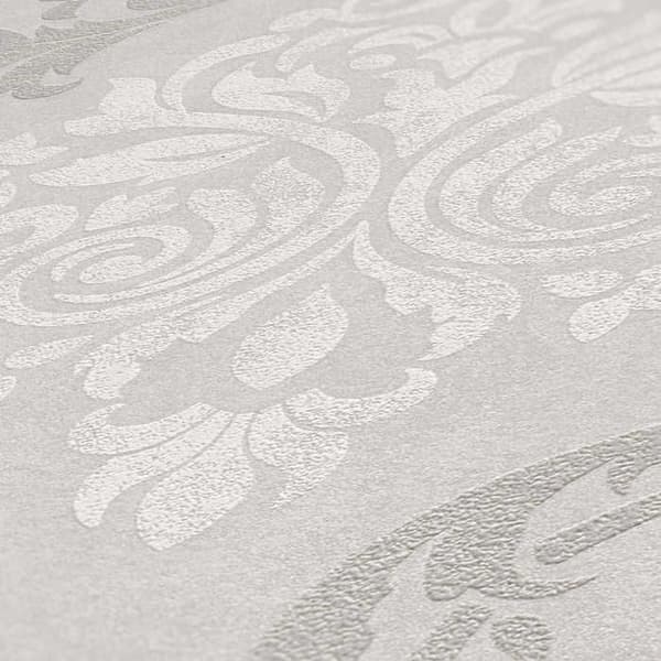 Barocktapet Gioele M1-No.900 Crème Argent Klassisk med ornamenter