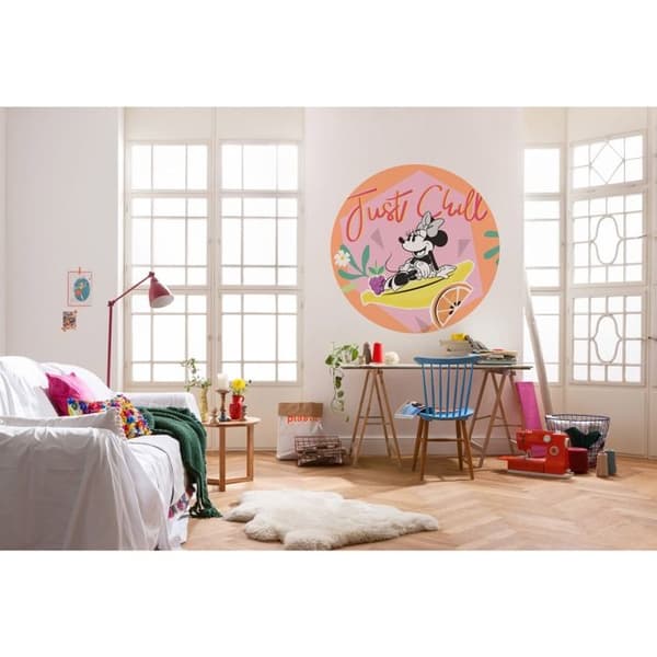 Tapet med digitalt foto på non-woven Disney Minnie Relax 125 x 125 cm väggdekal