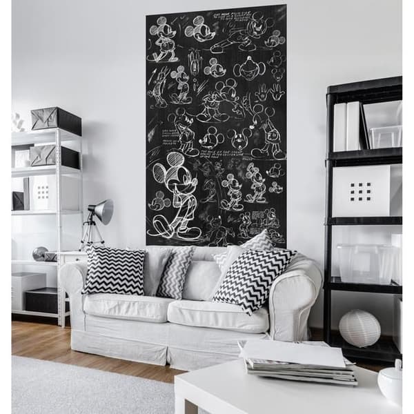 Komar Tapet Foto Disney Teckning Mickey Krita Tavel Svart 200 x 120 cm Non-woven