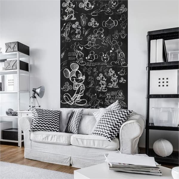 Komar Tapet Foto Disney Teckning Mickey Krita Tavel Svart 200 x 120 cm Non-woven