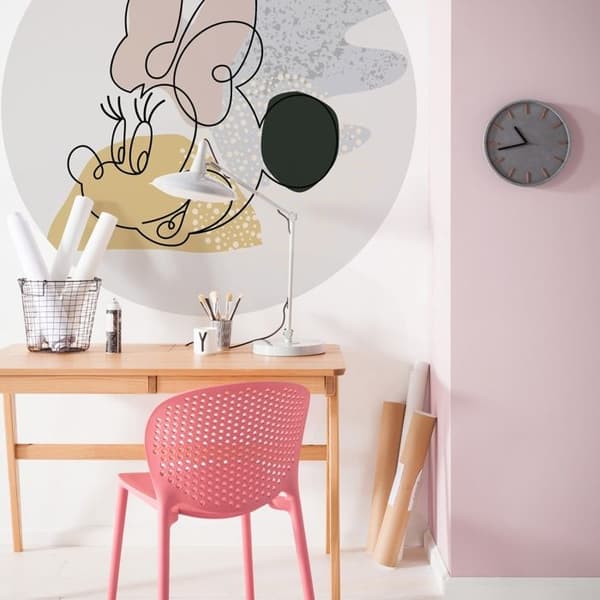 Komar Digitalt Tapet Foto på Non-woven Disney Minnie Linje Konst 125 x 125 cm Gigantisk Klistermärke