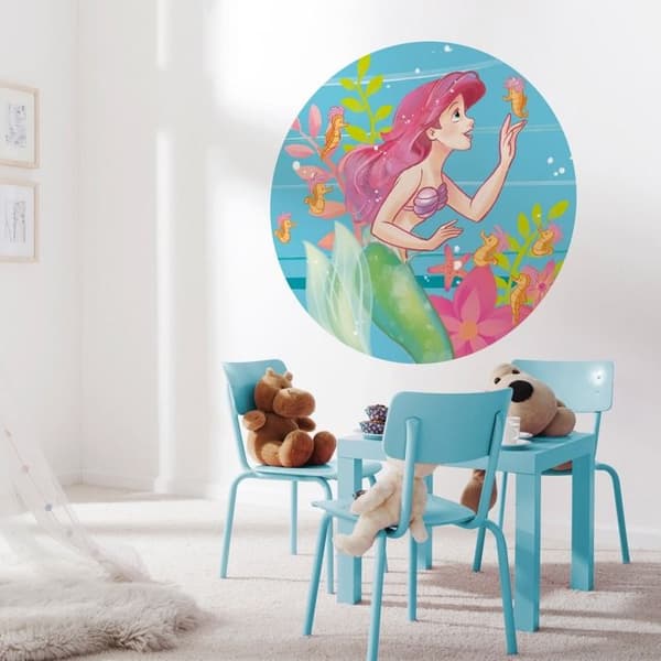 Komplett digital tapet foto non-woven Disney Arielle sjöhäst 125 x 125 cm väggdekal
