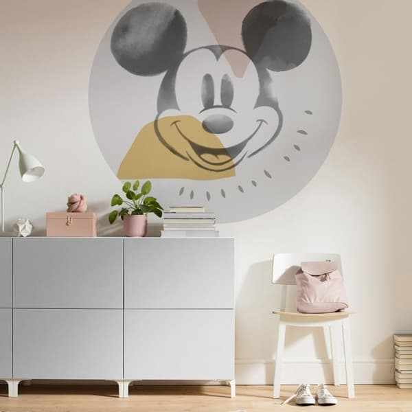 Tapet digital foto non-woven Disney Mickey abstrakt 125 x 125 cm gigantisk klistermärke