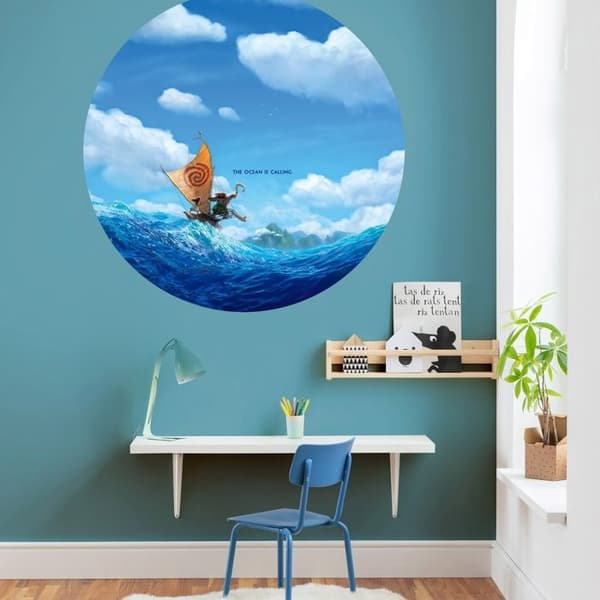 Komar Digitalt Tapet Foto på Nonwoven Disney Vaiana Maui Hav 125 x 125 cm Klistermärken