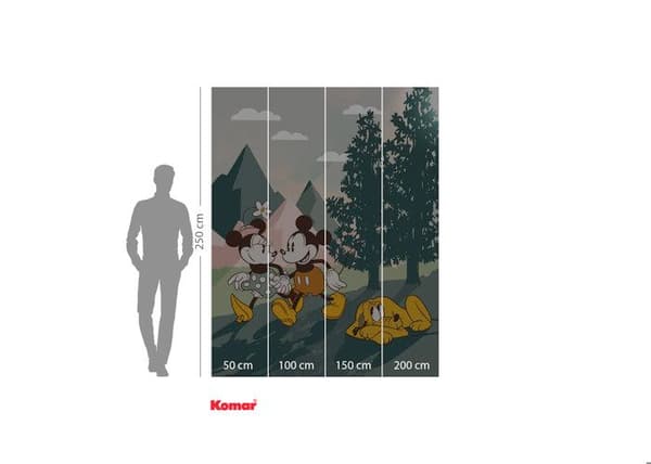 Komar Tapet Digitalkomposition Disney Mickey Minnie Promenad Pluto Natur 250 x 200 cm