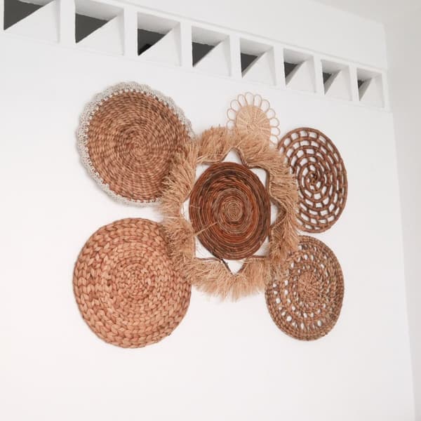 Rootz Tropical Väggdekorationsset 6 blandade delar DALUM Boho Decor Handvävd från naturmaterial