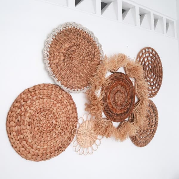 Rootz Tropical Väggdekorationsset 6 blandade delar DALUM Boho Decor Handvävd från naturmaterial