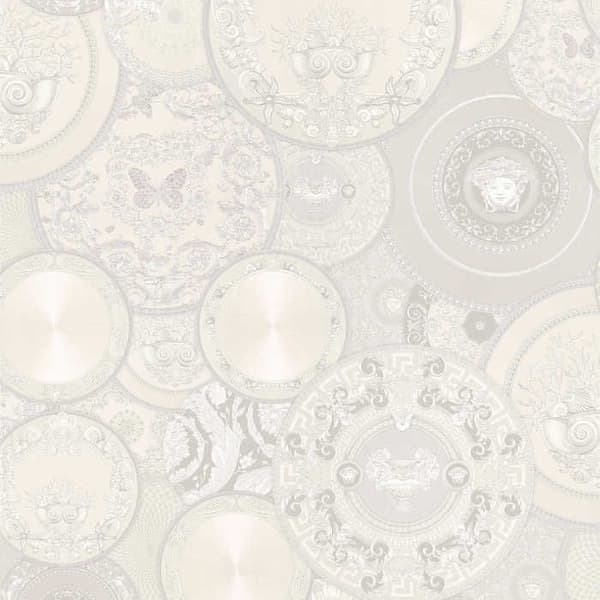Barocktapet Raffaele M1-No.94 Silver Vit Tapetdesign