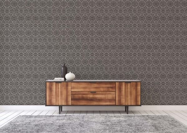 TADESSI barocktapet Samuel M1-No.309 non-woven silver grå tapet design vardagsrum sovrum kök