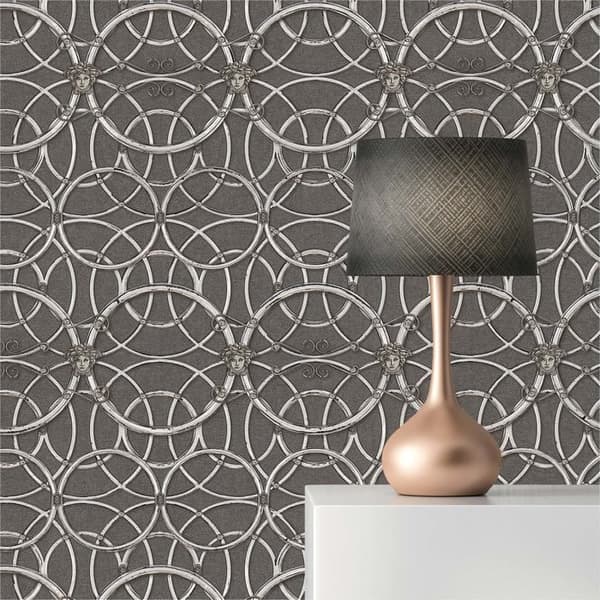 TADESSI barocktapet Samuel M1-No.309 non-woven silver grå tapet design vardagsrum sovrum kök