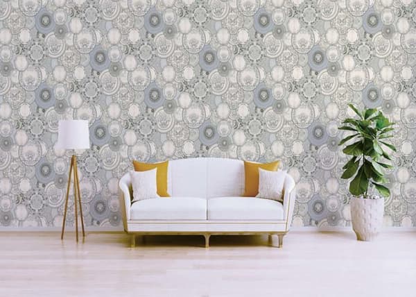 Barocktapet Raffaele M1-No.93 Silver Grå Tapetdesign