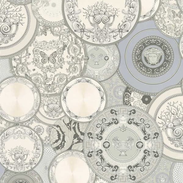 Barocktapet Raffaele M1-No.93 Silver Grå Tapetdesign