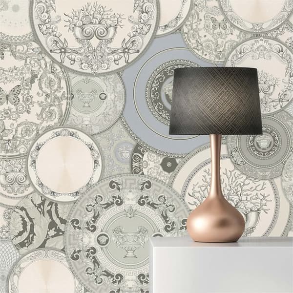 Barocktapet Raffaele M1-No.93 Silver Grå Tapetdesign