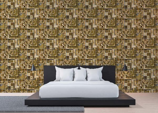 TADESSI barocktapet Samuel M1-No.305 non-vävd guld silver tapet design salong sovrum kök