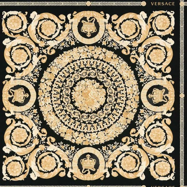 TADESSI barocktapet Jacopo M1-No.315 non-vävd svart guld tapet med ornament för vardagsrum, sovrum, kök