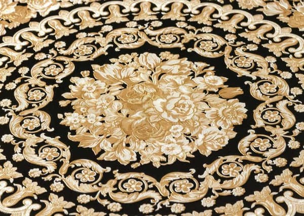 TADESSI barocktapet Jacopo M1-No.315 non-vävd svart guld tapet med ornament för vardagsrum, sovrum, kök