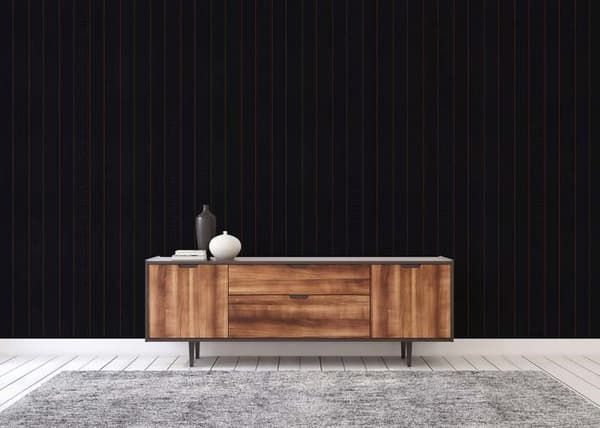 Tapet Randiga Romeo M1-No.878 Svart Guld Tapet Design Design