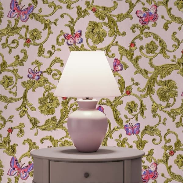 Barocktapet Raffaele M1-No.85 Grön Ros Tapetdesign