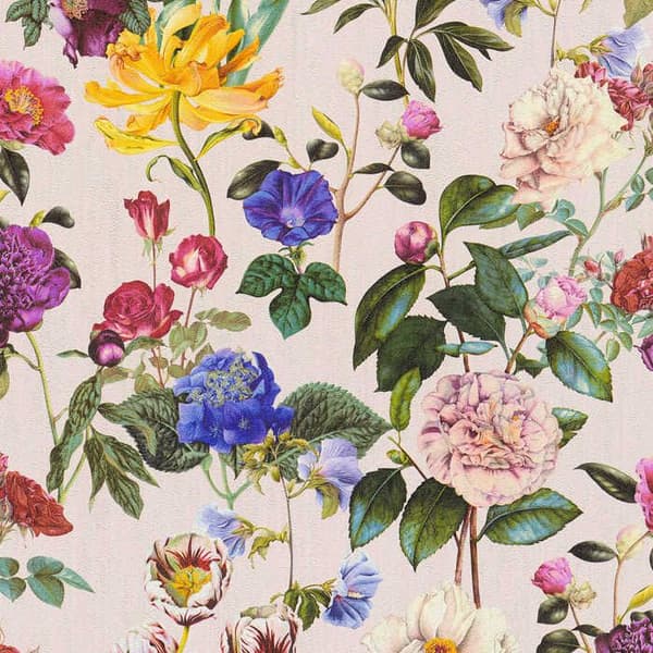 Tapet Blommor M1-No.2991 Non-woven tapet Färgglad Grön Floral Natur