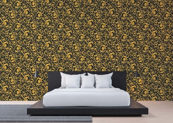 Barocktapet Raffaele M1-No.87 Guld Svart Tapetdesign