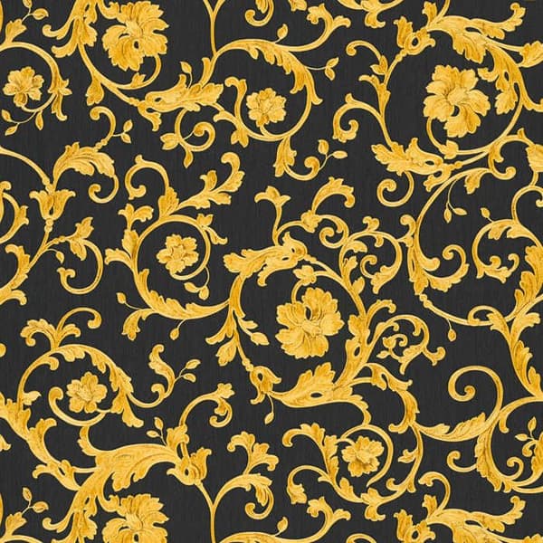 Barocktapet Raffaele M1-No.87 Guld Svart Tapetdesign