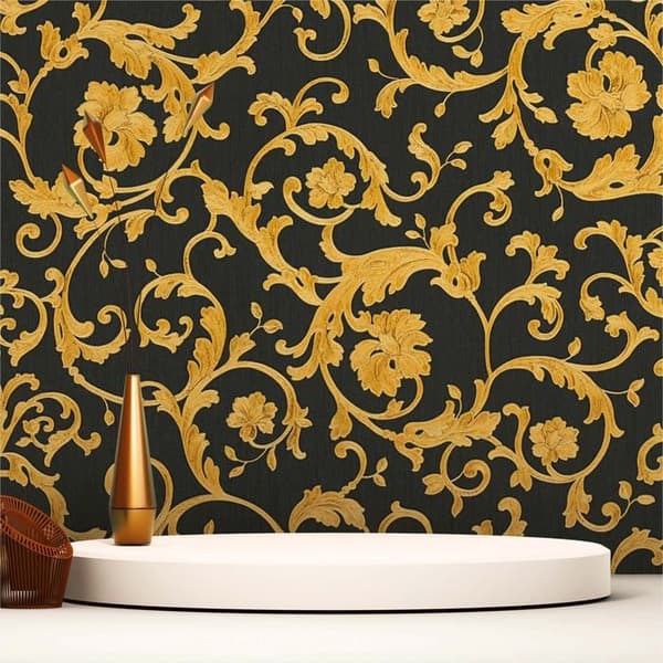 Barocktapet Raffaele M1-No.87 Guld Svart Tapetdesign