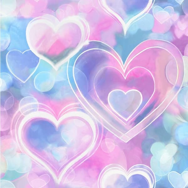 Holden Décor Neon Heart Wallpaper Pink/Blue 10m x 53cm