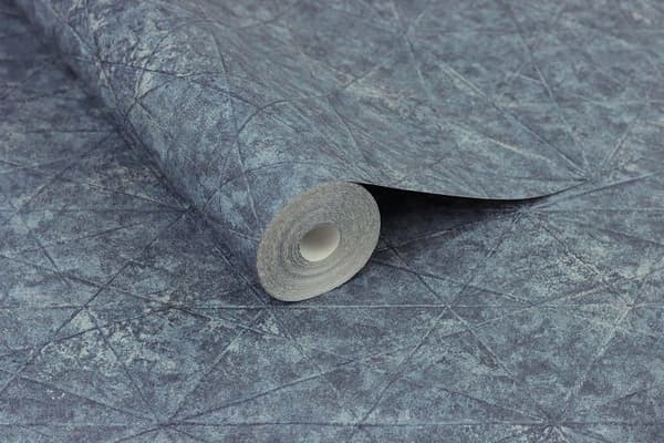 Non-woven tapet - Rasch - 554366 - Geometriskt mönster - Blå - 10,05 m x 0,53 m