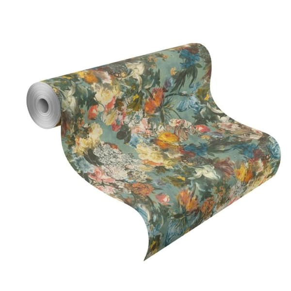 Rasch Passepartout 605655 non-woven tapet blommönster 0.53 m x 10.05 m färgglad