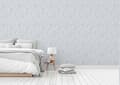 Miniatyrbild 2 av 3: tapet blommor Florentin M1-No.1311 non-woven tapet vit silver blommig
