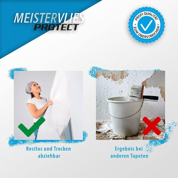 Rootz MeisterVlies ei kudottu taustakuva - maalattava seinäpeite - lasikuituvapaa taustakuva - halkeama -silitys, kestävä - 10,05m x 0,53m, valmistett