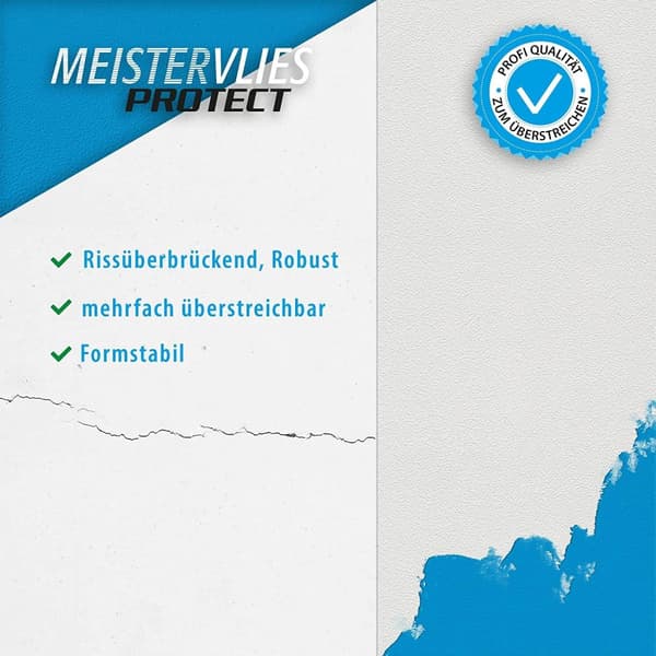 Rootz MeisterVlies ei kudottu taustakuva - maalattava seinäpeite - lasikuituvapaa taustakuva - halkeama -silitys, kestävä - 10,05m x 0,53m, valmistett