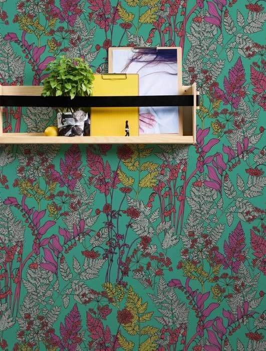 A.S. Creation 377516 Oklädespapper med blommor 0.53 m x 10.05 Grön