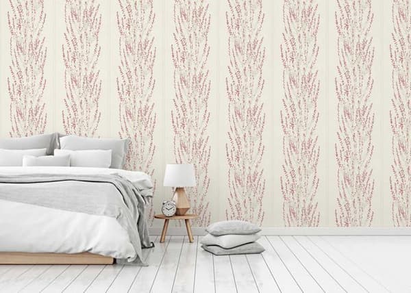 M1-No.1331 Non-vävt tapet Röd Beige Blommig Natur
