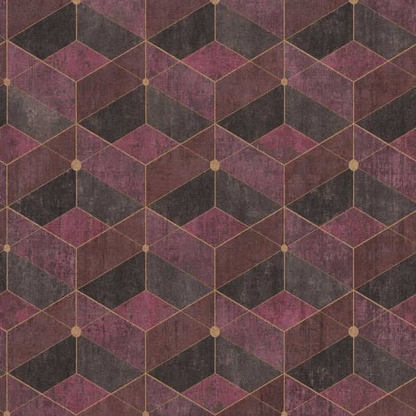 Grafiskt Tapet Meo M1-No.811 Röd Guld 3D Geometrisk