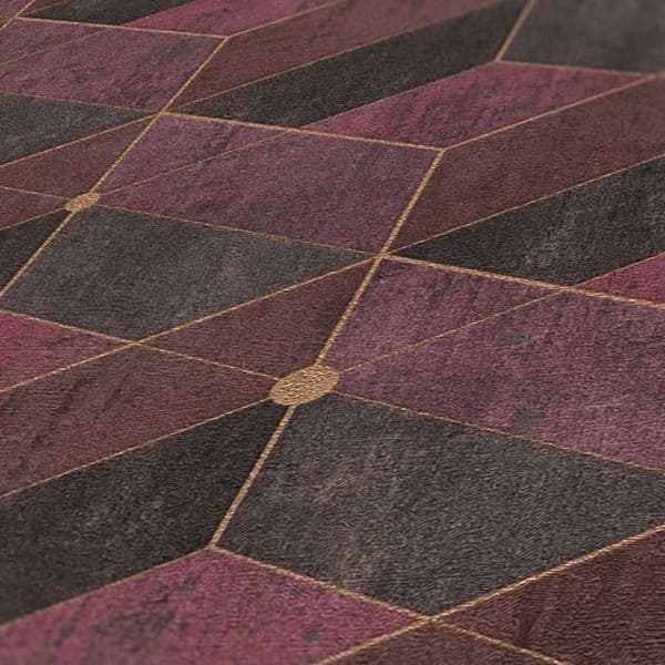 Grafiskt Tapet Meo M1-No.811 Röd Guld 3D Geometrisk