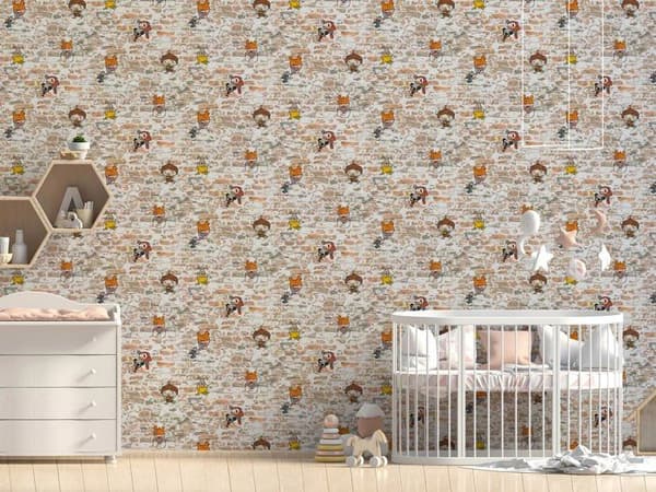 Papir Tapet Pierre Luano M1-No.2851 i orange beige murstein