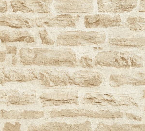 Non-woven tapeter - beige - stenimitation - Mönstrade tapeter - Elements II - A.S Création