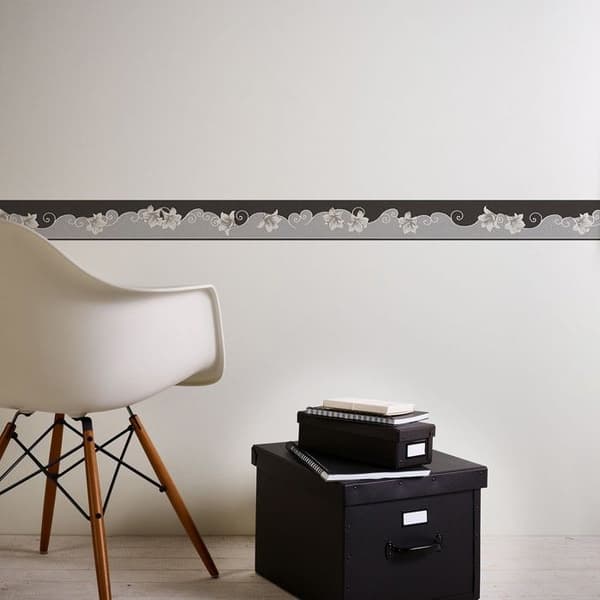Paper Frieze - A.S. Création - Modell 96211-1 - Grå - 5m x 5cm - Interiör