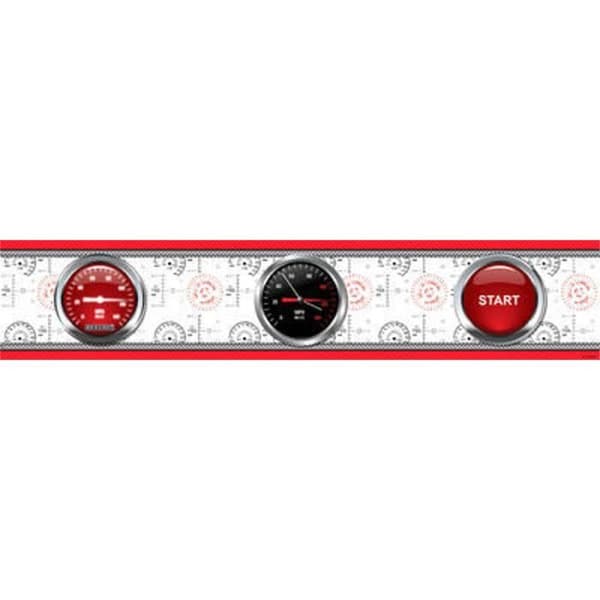 Cars Race Track Disney väggfris - Röd och Svart - 5m x 14cm - Autonomi 60 min