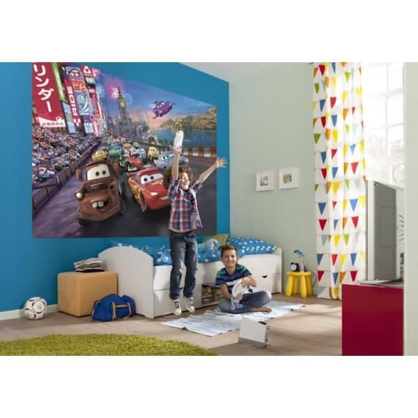 Tapet - Disney - Cars Race - 254x184 cm - Barnmotiv - Lim ingår
