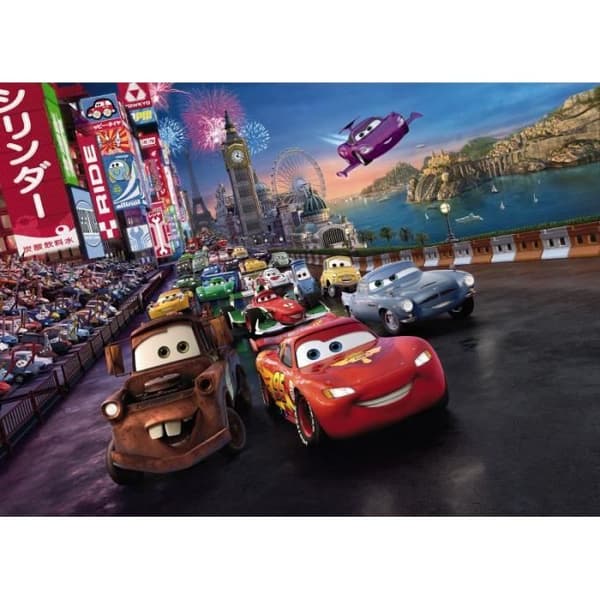 Tapet - Disney - Cars Race - 254x184 cm - Barnmotiv - Lim ingår